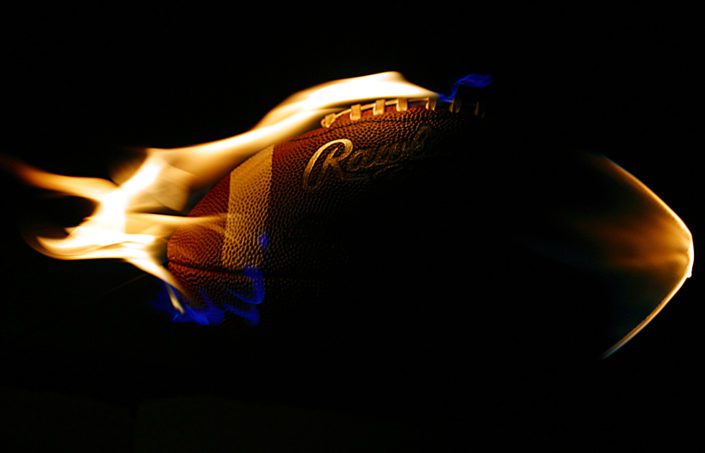 A Picture of a Football On Fire in BDK Photography's Product Gallery